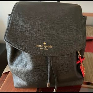 Kate spade black leather backpack purse